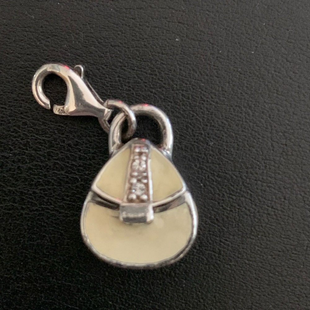 Sears Cream and Silver Charm Pendant